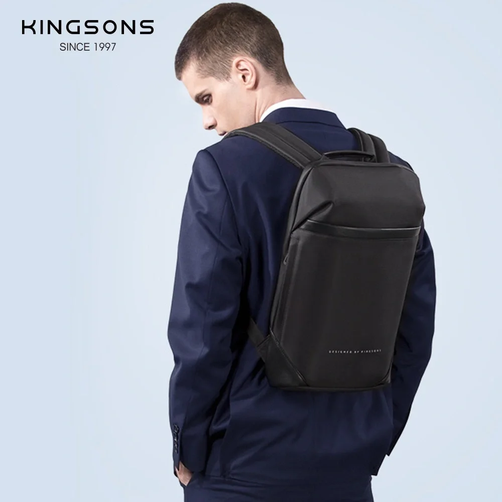 Kingsons Slim Laptop Backpack Unisex 15.6 inch Business Bag Ultralight USB N - Picture 1 of 14